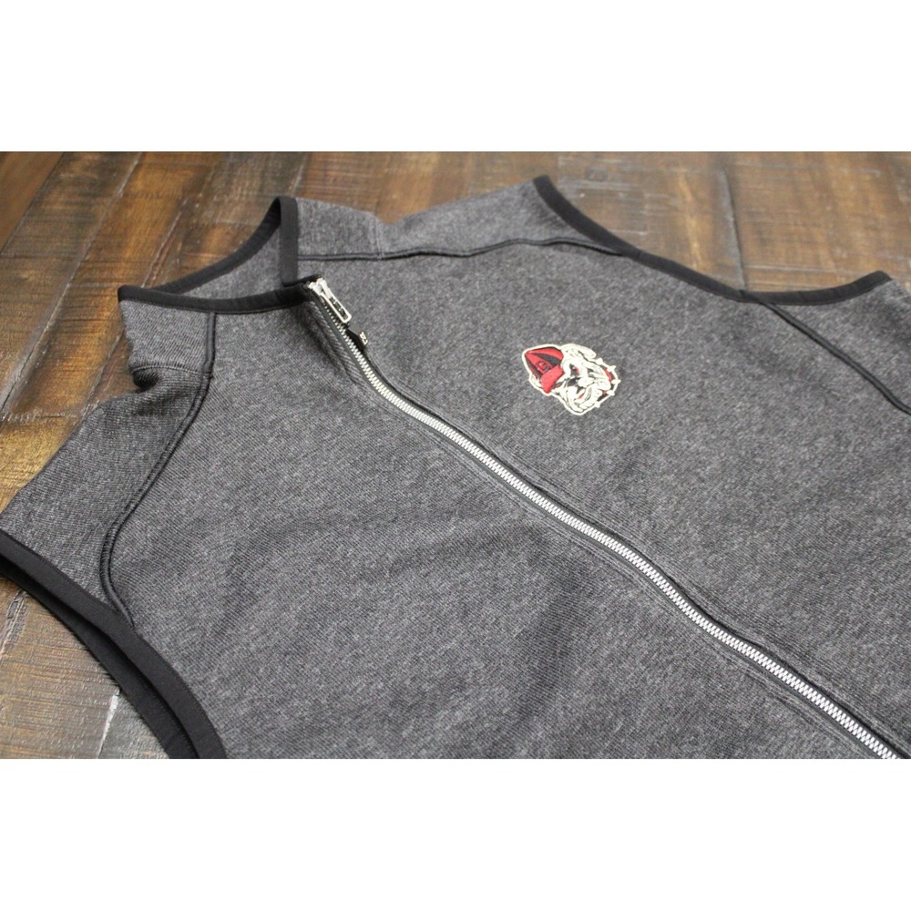 Georgia Bulldogs Full Zip Jacket Mens XL Gray NCAA Football Cutter & Buck Vest